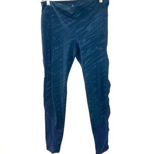 GAP fit leggings M teal mesh side sculpt yoga pant